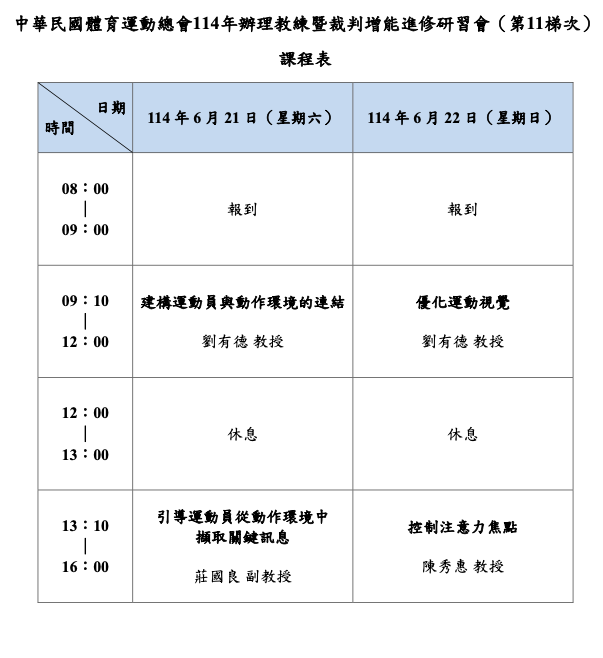 課程表